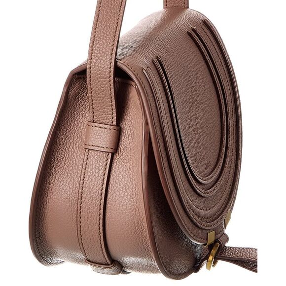 Chloé Marcie Small Leather Saddle Bag, Pink - Picture 3 of 4